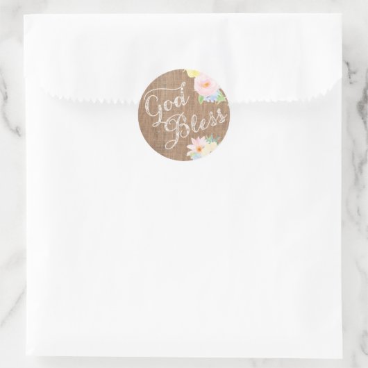 バプテスマの封筒用シールを祝福する《キリスト教》洗礼式や命名式 ラウンドシール (バッグ)