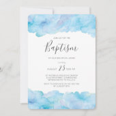 バプテスマの招待サルティ海の青い水色 招待状 (正面)