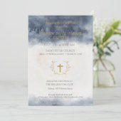 バプテスマの招待状と水彩要素 招待状 (スタンド正面)