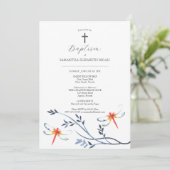 バプテスマの招待状神の親の名前レッドドラゴンフライ 招待状 (スタンド正面)