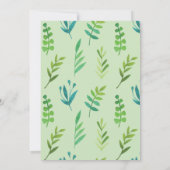 バプテスマの招待。グリーンリース素朴なラップ 招待状 (裏面)