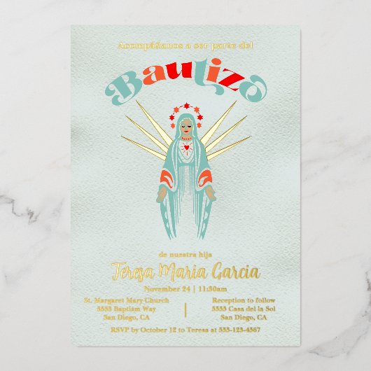 バプテスマの母マリア 箔招待状 (正面)