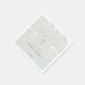 バプテスマの渦巻く青と金ゴールド スタンダードカクテルナプキン (角)