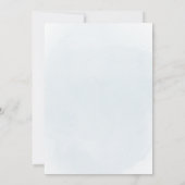 バプテスマの灰色の水色の葉が交差 招待状 (裏面)