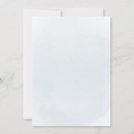 バプテスマの灰色の水色の葉が交差 招待状 (裏面)