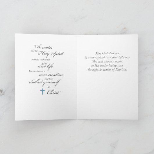 バプテスマの神様から来たボーイブルークロス カード (内部)