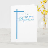 バプテスマの神様から来たボーイブルークロス カード (黄色い花)