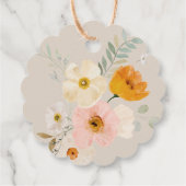 バプテスマの繊細な花束のメッセージカード フェイバータグ (裏面)