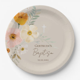 バプテスマの繊細な花束 ペーパープレート