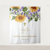 バプテスマの背景 – ひまわり&クロス タペストリー (正面)