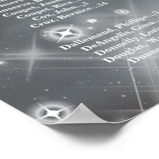 バプテスマの《キリスト教》洗礼式や命名式写真の着座表エレガント ポスター (角)