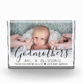 バプテスマまたは《キリスト教》洗礼式や命名式に感謝モダン フォトブロック (正面)