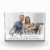 バプテスマまたは《キリスト教》洗礼式や命名式に神の親モダン フォトブロック (正面)