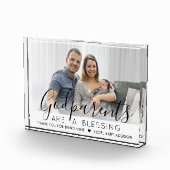 バプテスマまたは《キリスト教》洗礼式や命名式に神の親モダン フォトブロック (右)