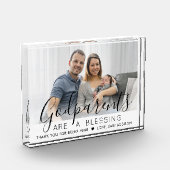 バプテスマまたは《キリスト教》洗礼式や命名式に神の親モダン フォトブロック (左)