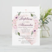 バプテスマまたは《キリスト教》洗礼式や命名式フローラバラリース 招待状 (スタンド正面)