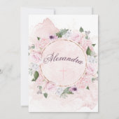 バプテスマまたは《キリスト教》洗礼式や命名式フローラバラリース 招待状 (裏面)