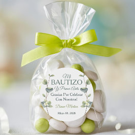 バプテスマエレガントと最初の誕生日グリーン離れ ラウンドシール