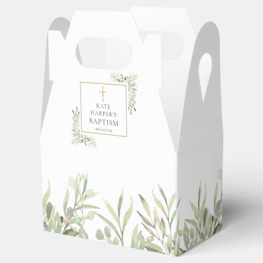 バプテスマエレガントの緑葉の人の好意ボックス フェイバーボックス (オープン)