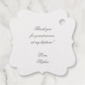 バプテスマエレガントクロス書道感謝のスクリプト フェイバータグ (裏面)