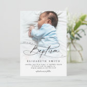 バプテスマエレガントスのスクリプカスタムト写真と宗教的な 招待状 (スタンド正面)