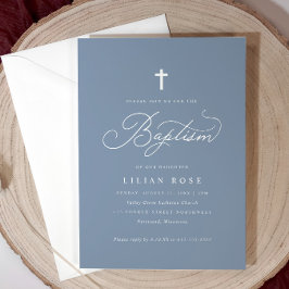 バプテスマエレガントスの台本クロスダスティブルー 招待状