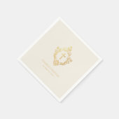 バプテスマエレガントスフェイク金ゴールドクロスインクレストアイボリー スタンダードカクテルナプキン (角)