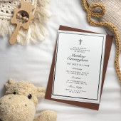 バプテスマエレガントスモダン・クロスQRコード アクリル招待状