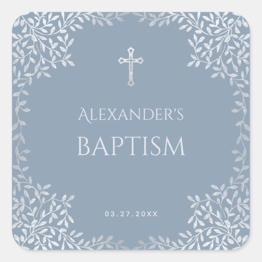 バプテスマエレガントダスティフェイクブルー離れシルバーズ スクエアシール (正面)