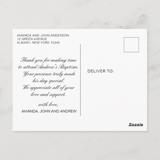 バプテスマエレガントフローラありがとう ポストカード (裏面)