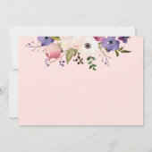 バプテスマエレガント赤面ピンク&パープルガール 招待状 (裏面)