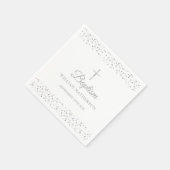 バプテスマエレガント《キリスト教》洗礼式や命名式シルバーハート スタンダードカクテルナプキン (角)