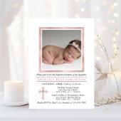 バプテスマエレガント《キリスト教》洗礼式や命名式ピンクガール |写真 招待状