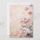 バプテスマエレガント《キリスト教》洗礼式や命名式ピンクフローラ 招待状 (裏面)