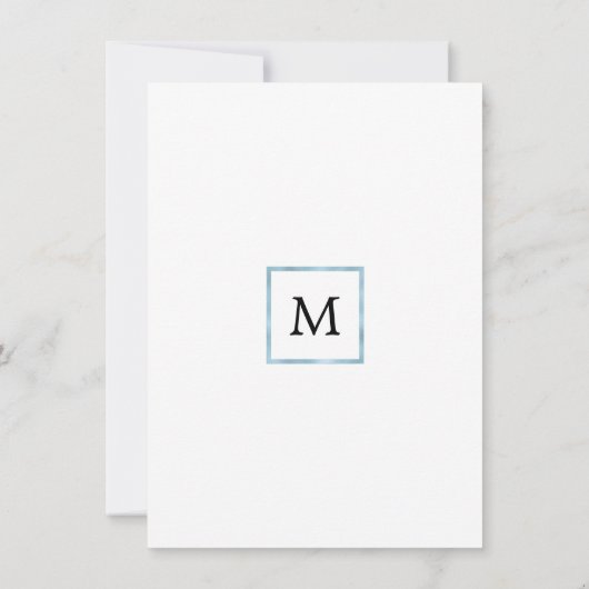 バプテスマエレガント《キリスト教》洗礼式や命名式ブルーボーイ |写真 招待状 (裏面)