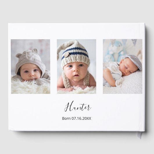 バプテスマカスタムス写真の男のモダン子の女の子 ゲストブック (裏面)