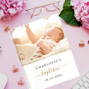 バプテスマカスタムー写真モダンガールゲストブック ノートブック