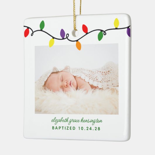 バプテスマカラフル初めてのクリスマスライツキープサケ セラミックオーナメント (左)