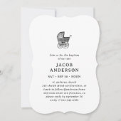 バプテスマクラシックスエレガントベビー乳母車 招待状 (正面)