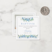 バプテスマサンキューカード男の赤ちゃんブルー  ノートカード (正面/裏面インサイチュ)