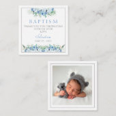 バプテスマサンキューカード男の赤ちゃんブルー  ノートカード (正面/裏面)