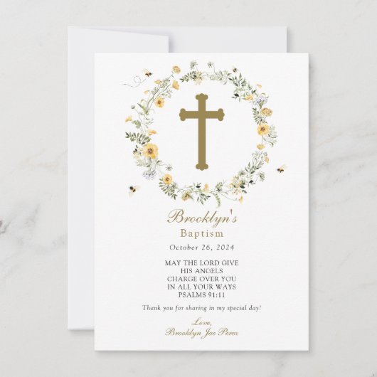 バプテスマサンキューカード 招待状 (正面)