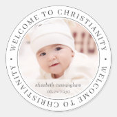 バプテスマシンプルスのキリスト教へようこそ写真 ラウンドシール (正面)