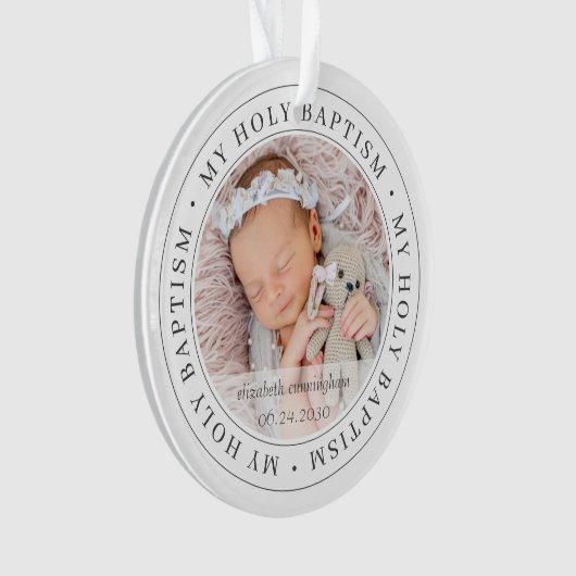 バプテスマシンプルスのフレームモダンカスタム写真 オーナメント (正面)