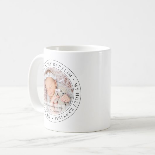 バプテスマシンプルスのフレームモダンカスタム写真 コーヒーマグカップ (正面左)
