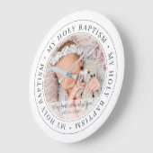 バプテスマシンプルスのフレームモダンカスタム写真 ラージ壁時計 (傾斜)