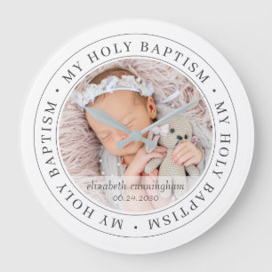 バプテスマシンプルスのフレームモダンカスタム写真 ラージ壁時計