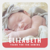 バプテスマシンプルモダンスの明るい色の写真ありがとう スクエアシール (正面)