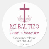 バプテスマスペインのイシンプルスのバプテスマと離れクロスズ ラウンドシール (正面)