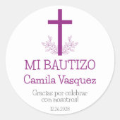 バプテスマスペインのイシンプルスのバプテスマと離れクロスズ ラウンドシール (正面)
